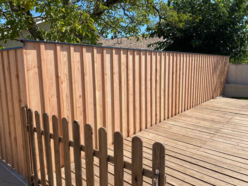 Réalisation d' une clôture bois à cadaujac proche de Villenave D'ornon