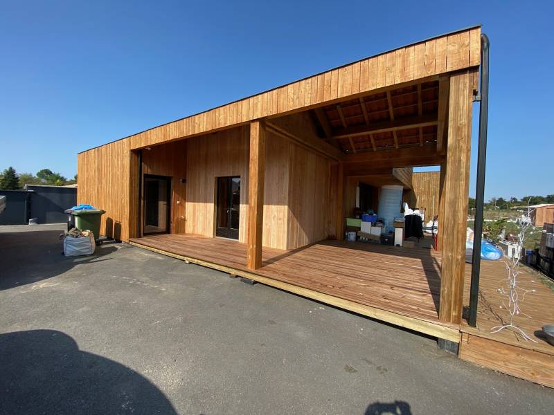 Construction d une terrasse bois a Arbanats