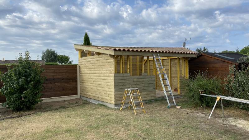 Construction d'un abri de jardin en ossature bois à Barsac proche de Langon