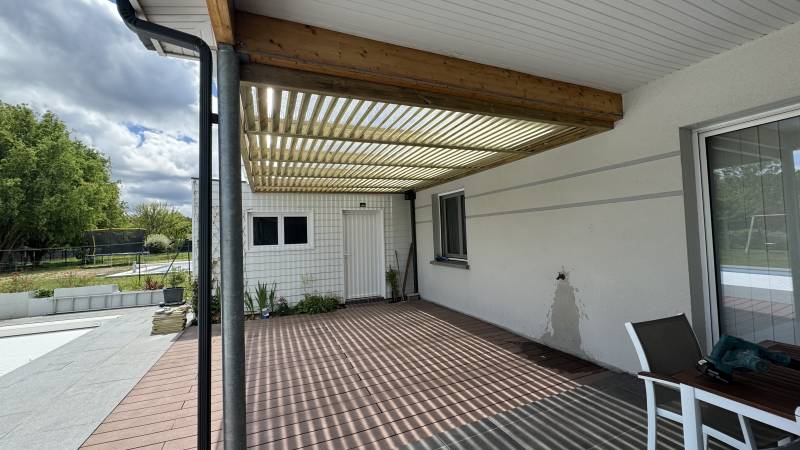 creation d une pergola toit plat 