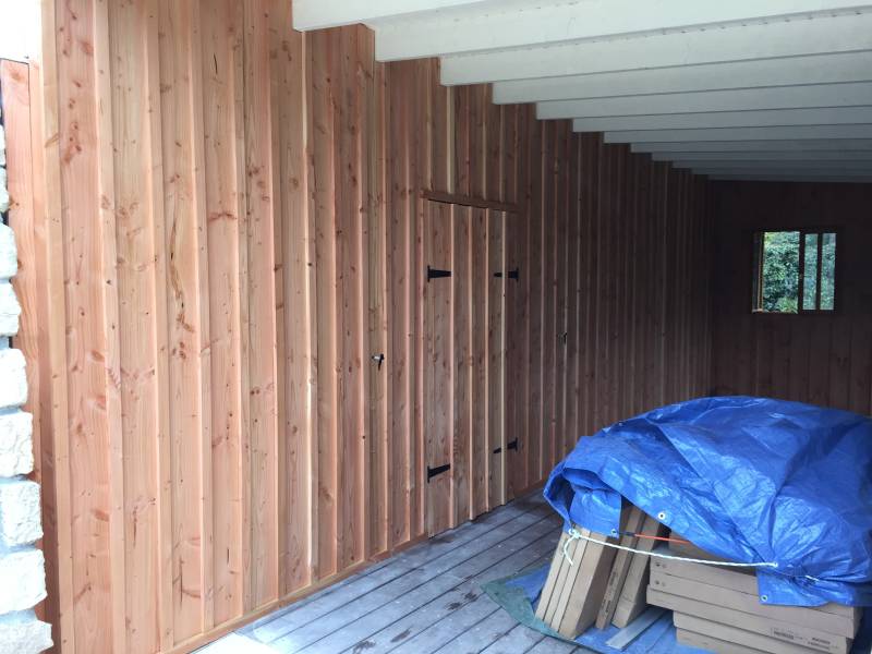 CREATION D UNE PORTE DOUBLE EN VOLIGE ET COUVRE JOINT DOUGLAS