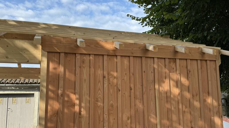 bardage volige et couvre joint Douglas sur la commune de Beguey proche de Langon 