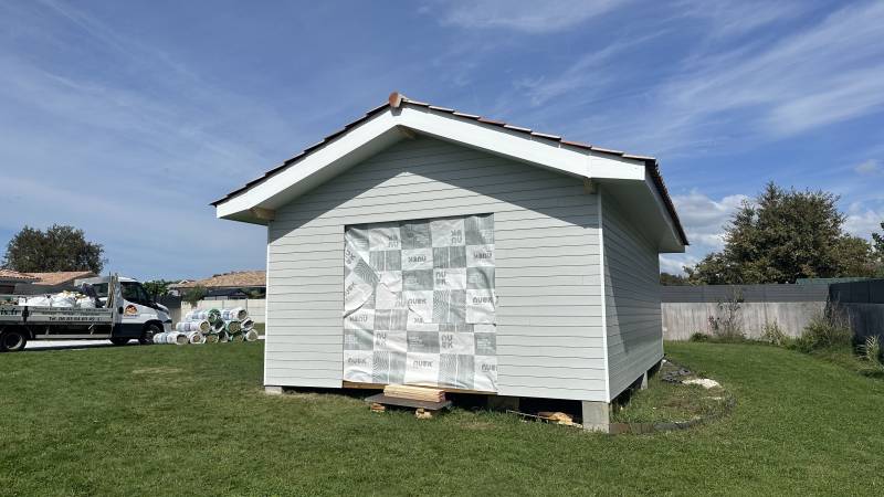 Plancher bois autoclave sur plot beton 