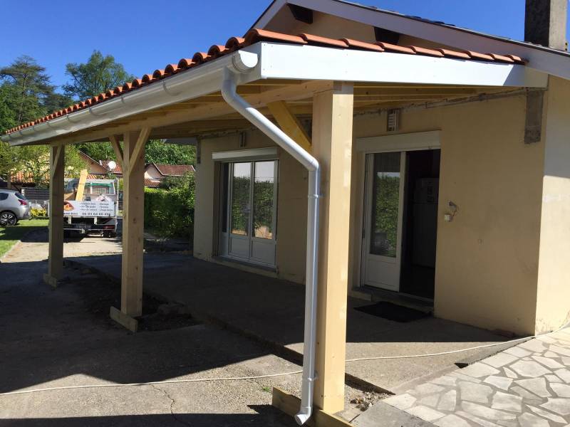 Realisation d'une pergola mono pente eu tuile sur la commune de Pessac