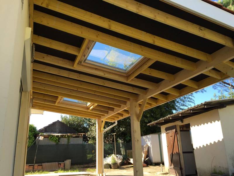 Realisation d'une pergola mono pente eu tuile sur la commune de Pessac