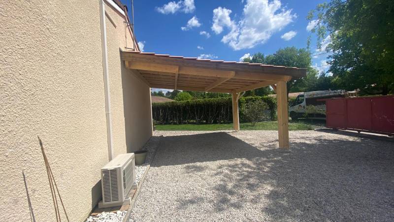 Création d’un Abri voiture mono pente adossé sur la commune de Guillos