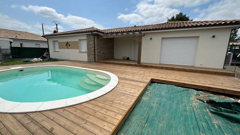 Création d'une terrasse bois autoclave classe 4 sur la commune d'Arbanats