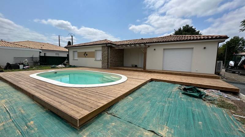 Création d'une terrasse bois autoclave classe 4 sur la commune d'Arbanats