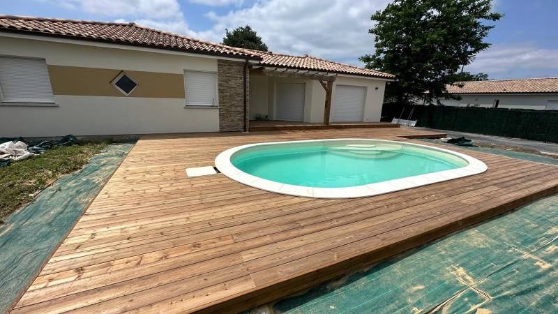 Création d'une terrasse bois autoclave classe 4 sur la commune d'Arbanats