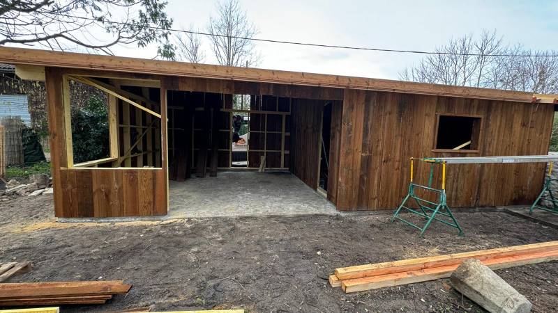 Création d'un abri de jardin sur mesure mono pente tuile sur la commune Landiras