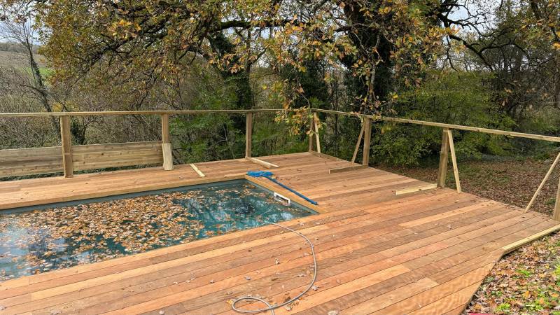 Création d'une terrasse bois exotique avec garde corps à Langoiran