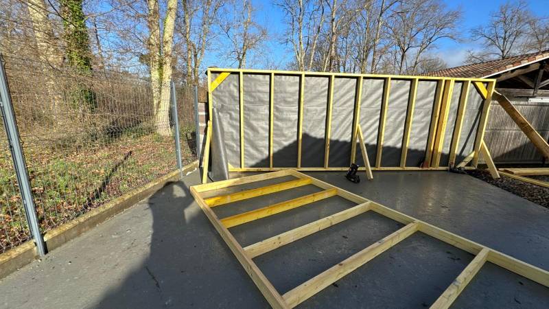 Création d'un double garage en ossature bois à Margaux Cantenac