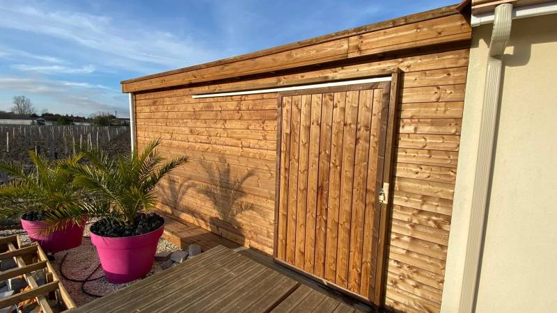 Création d'un abri de jardin toiture plate sur la commune de Toulenne